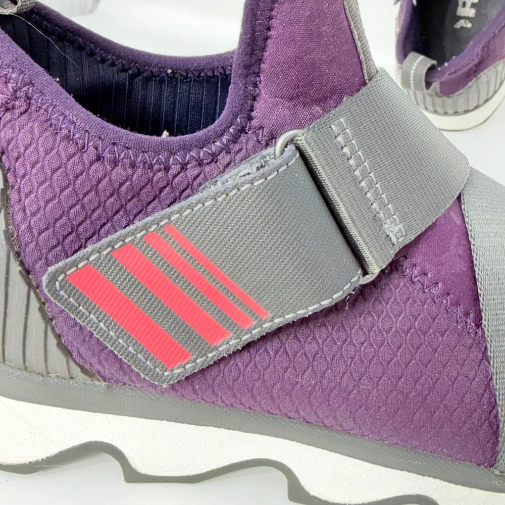 Sorel Kinetic Sneak Purple Grey Scalloped Sole Sneakers NL3374-506 Womens 8.5
